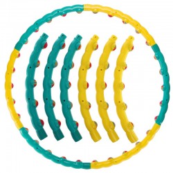 Обруч для схуднення масажний розбірний Хула Хуп FitGo Color Ball 6 секцій, жовтий-бірюзовий, код: 3008-S52 Обруч для схуднення масажний розбірний Хула Хуп FitGo Color Ball 6 секцій, жовтий-бірюзовий, код: 3008-S52