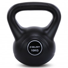 Гиря тренувальна цільна пластикова Zelart 10кг, чорний, код: TA-5427-10-S52 Гиря тренувальна цільна пластикова Zelart 10кг, чорний, код: TA-5427-10-S52