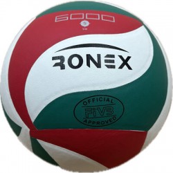 М"яч волейбольний Ronex 6000PU №5, червоний-білий-зелений, код: RX-V5M6000PU-WS