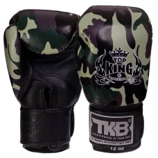 Рукавички боксерські Top King Empower Camouflage шкіряні 16 унцій, камуфляж зелений, код: TKBGEM-03_16G-S52