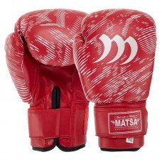 Рукавички боксерські Matsa PVC 12 унцій, червоний, код: MA-7762_12R Рукавички боксерські Matsa PVC 12 унцій, червоний, код: MA-7762_12R