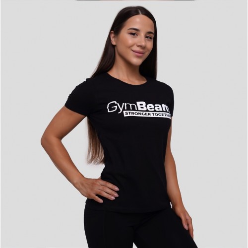 Футболка жіноча GymBeam Clothing Stronger Together M, чорний, код: 221813-GB