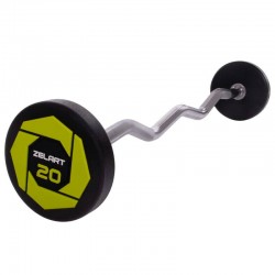 Штанга фіксована вигнута Modern Urethane Barbell поліуретанова 20кг, код: TA-2690-20-S52