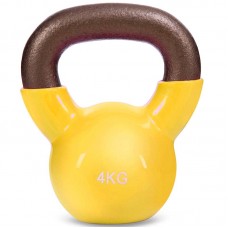 Гіря чавунна Zelart з вініловим покриттям 4кг, жовтий, код: TA-5161-4_Y Гіря чавунна Zelart з вініловим покриттям 4кг, жовтий, код: TA-5161-4_Y