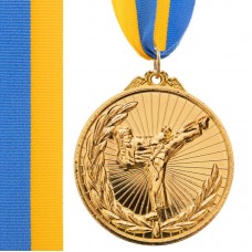 Медаль спортивна зі стрічкою PlayGame Карате золота, код: C-7016_G