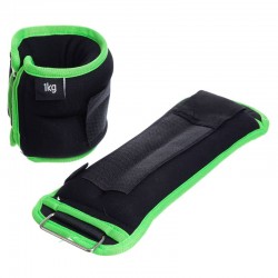 Обважнювачі-манжети для рук і ніг FitGo 2x1 кг, чорний-салатовий код: FI-1302-2_BKLG Обважнювачі-манжети для рук і ніг FitGo 2x1 кг, чорний-салатовий код: FI-1302-2_BKLG