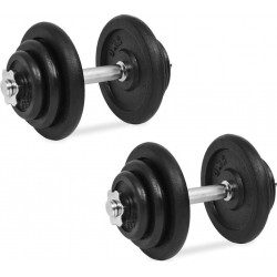 Гантелі чавунні vidaXL 2x20 кг, чорний, код: M-6650197-IN