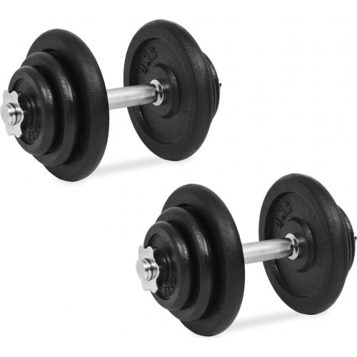 Гантелі чавунні vidaXL 2x20 кг, чорний, код: M-6650197-IN