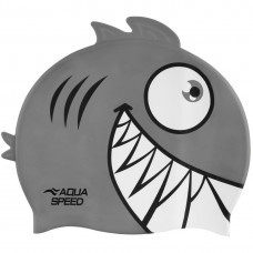 Шапка для плавання дитяча Aqua Speed Zoo Pirana піранья, сірий, код: 5908217697011