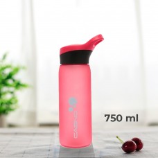 Пляшка для води Casno з соломинкою 750 мл, червона, код: KXN-1210_Red