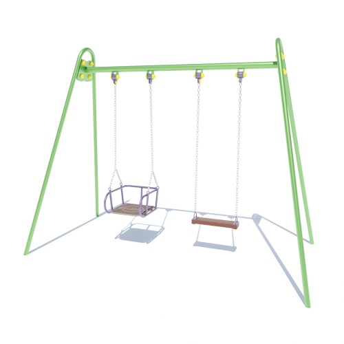 Гойдалка подвійна на ланцюгах Miros 2800х1400х2100 мм, код: DIO310.34 Гойдалка подвійна на ланцюгах Miros 2800х1400х2100 мм, код: DIO310.34