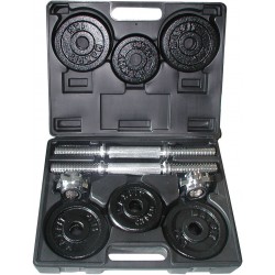 Гантелі збірні Toorx 15 кг (2х7,5 кг) з кейсом (VAL-15DGN), код: 931410-SVA