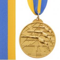 Медаль спортивна зі стрічкою PlayGame Плавання золота, код: C-4848_G