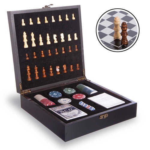 Набір ChessTour Casino 3в1 шахи покер карти, код: 3277-TTB Набір ChessTour Casino 3в1 шахи покер карти, код: 3277-TTB