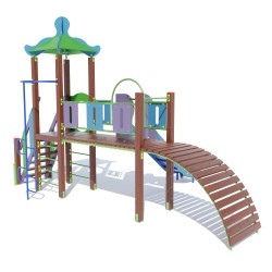 Дитячий ігровий комплекс Miros "Місток" 5260x3540x3510 мм, код: DIO704 Дитячий ігровий комплекс Miros "Місток" 5260x3540x3510 мм, код: DIO704