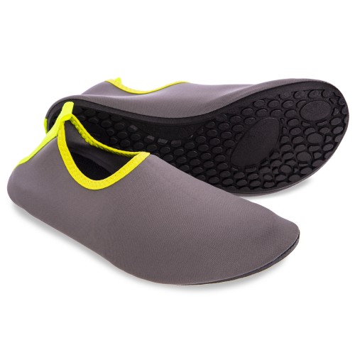 Аквашузи дитячі Skin Shoes FitGo S-35-36-22,5-23cм, сірий-салатовий, код: PL-6962-GN_S