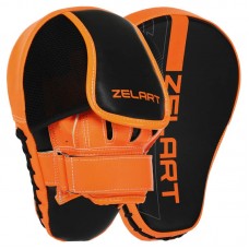 Лапа Вигнута для боксу та єдиноборств Zelart 2 шт, чорний-помаранчевий, код: BO-9057_OR
