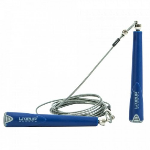 Скакалка швидкісна LiveUp Cable JumpRope 3000 мм, синій, код: 6951376109733