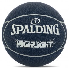 М"яч баскетбольний Spalding Composite Leather Highlight №7, синій, код: 76867Z М"яч баскетбольний Spalding Composite Leather Highlight №7, синій, код: 76867Z
