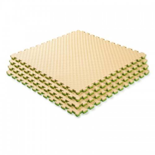 Мат-татамі (ластівчин хвіст) WCG 1000х1000х20мм, бежево-зелений, код: W-100х2G/B-IF