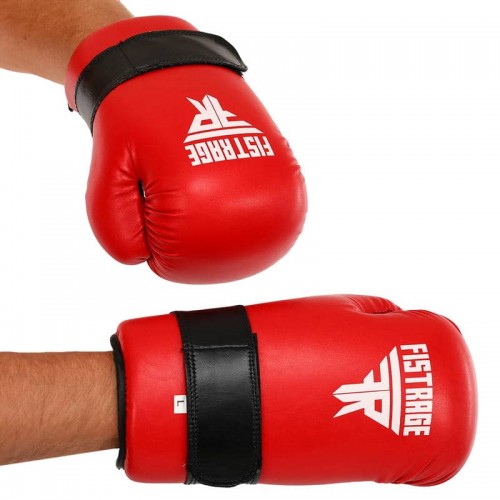 Рукавички тренувальні закритого типу для тхеквондо карате Fistrage розмір L, червоний, код: VL-5823_LR
