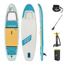Надувна SUP-дошка для веслування стоячи Bestway 3400х890x150 мм, білий-блакитний, код: 6903317619511