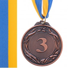 Медаль спортивна зі стрічкою PlayGame Glory бронзова, код: C-4327_B