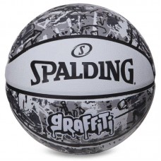 М"яч баскетбольний гумовий Spalding Graffiti №7 білий-чорний, код: 84375Y-S52