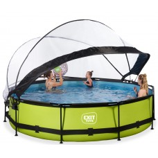 Басейн каркасний Exit "Лайм" для дітей, дачі 360х76 см з куполом, код: 30.32.12.40 Басейн каркасний Exit "Лайм" для дітей, дачі 360х76 см з куполом, код: 30.32.12.40