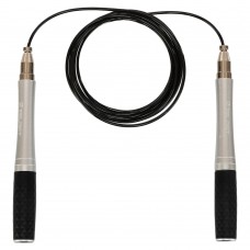 Скакалка швидкісна Кроссфіт з підшипником та сталевим тросом з алюмінієвими ручками Zelart 3м, чорний, код: FI-4869 Скакалка швидкісна Кроссфіт з підшипником та сталевим тросом з алюмінієвими ручками Zelart 3м, чорний, код: FI-4869