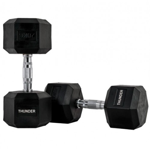 Гантель шестигранна Thunder 20 кг, код: HEXAGONAL-DUMBBELLS-20KG-IN Гантель шестигранна Thunder 20 кг, код: HEXAGONAL-DUMBBELLS-20KG-IN