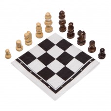 Шахматные фигуры деревянные с полотном из PVC ChessTour, код: 18P