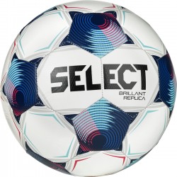 М"яч футбольний Select Brillant Replica v25 №4, білий-синій, код: 5703543403875
