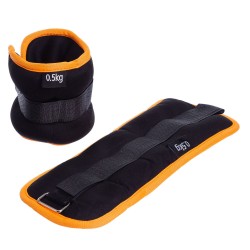 Обважнювачі-манжети для рук і ніг FitGo 2x0,5 кг, чорний-помаранчевий, код: FI-1303-1_BKOR