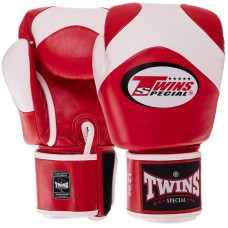 Рукавички боксерські шкіряні Twins Velcro 12 унцій, червоний-білий, код: BGVL13_12RW