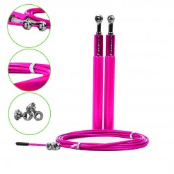 Скакалка швидкісна 4yourhealth Jump Rope Premium 300 см, металева на підшипниках, рожева, код: 4YH_6863_Pink