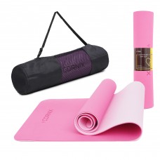 Килимок для йоги та фітнесу Cornix Pink/Rose 183x61x0.6 см, код: XR-0005