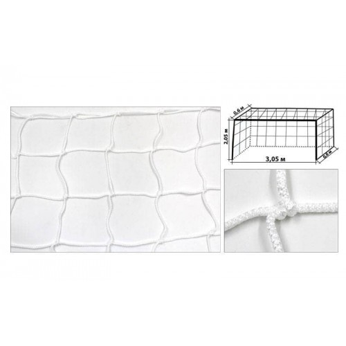 Сітка для міні-футболу та гандболу PlayGame Стандарт 3000x2000x600мм, 2шт, білий, код: SO-5286-S52 Сітка для міні-футболу та гандболу PlayGame Стандарт 3000x2000x600мм, 2шт, білий, код: SO-5286-S52