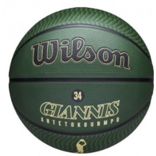 М"яч баскетбольний Wilson NBA Player Icon Outdoor BSKT Giannis №7, зелений-чорний, код: 097512602242