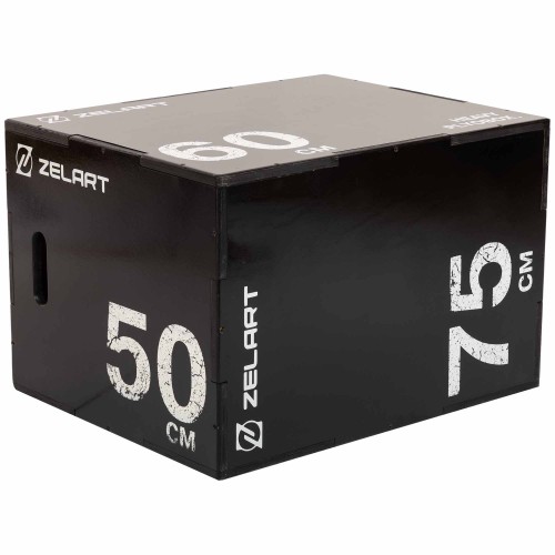 Пліобокс для кросфіту Zelart Wood Plyo Box 1шт, 75см, чорний, код: TA-4774-2