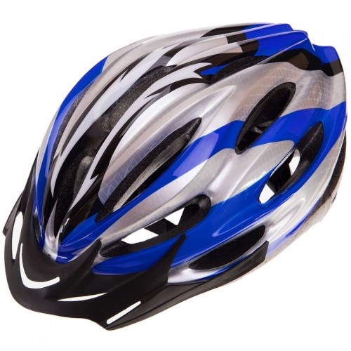 Велошлем крос-кантрі Zelart M (55-58), срібний-синій, код: HW1_MGRBL-S52