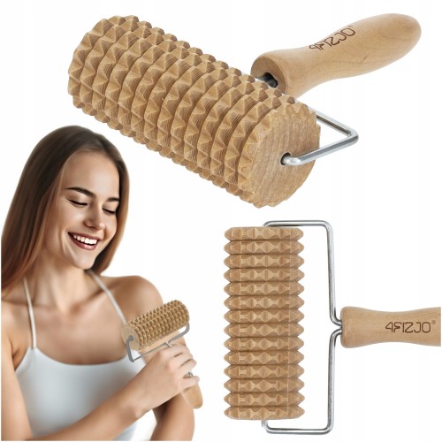 Масажний ролик для тіла 4Fizjo ручний, дерев"яний, код: P-5905973400251