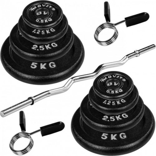 Штанга з W-подібним грифом Movit Profi 120 см, 26 кг, код: M-10089738-IN