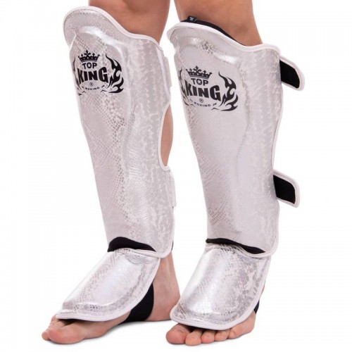 Захист гомілки та стопи для єдиноборств Top King Super Snake S білий-срібний, код: TKSGSS-02_SWGR-S52 Захист гомілки та стопи для єдиноборств Top King Super Snake S білий-срібний, код: TKSGSS-02_SWGR-S52