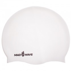 Шапочка для плавання силіконова для дорослих MadWave Intensive білий, код: M053501_W