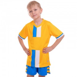 Форма футбольна підліткова PlayGame розмір 26, ріст 130, жовтий-синій, код: CO-2001B_26YBL-S52