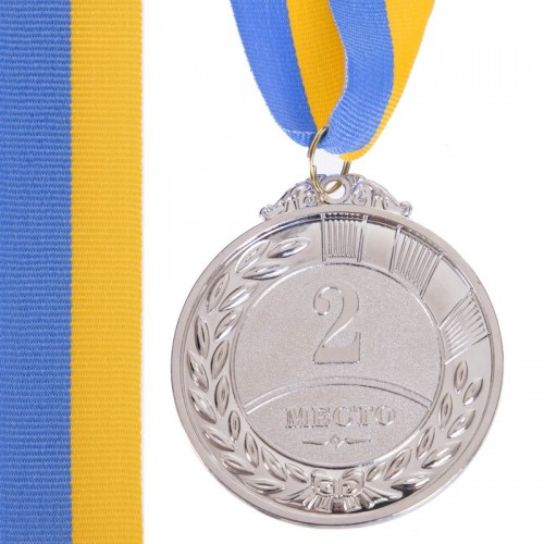 Медаль спортивна зі стрічкою SP-Sport HIT срібло, код: C-3171_S-S52
