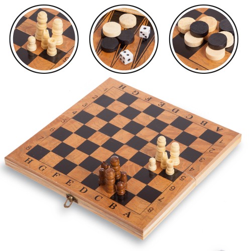 Шахи, шашки, нарди 3 в 1 ChessTour, код: S2414