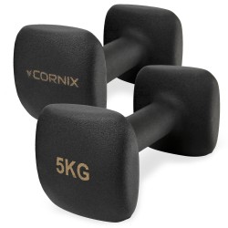 Гантелі вінілові Cornix Square 2x5 кг, чорний, код: XR-0410 Гантелі вінілові Cornix Square 2x5 кг, чорний, код: XR-0410
