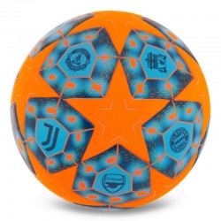 М"яч футбольний PlayGame №5 PU, помаранчевий-блакитний, код: FB-4989_OR